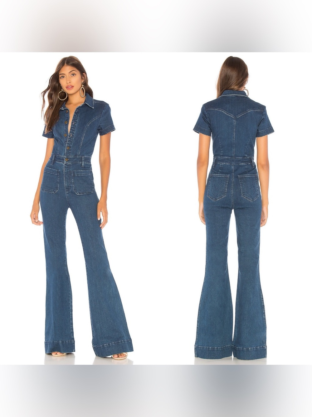 Show Me Your Mumu Everhart Jumpsuit in Lunar Blue S Made in USA